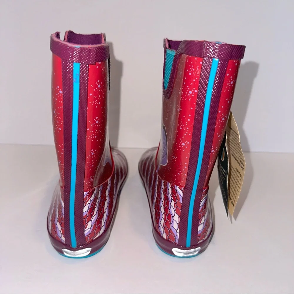 Kamik Girl’s 3 Purple Pink Bubblez Fish Pull On Reflective Waterproof Rainboots
